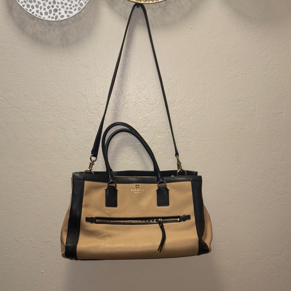 Kate Spade Beige and Black Satchel